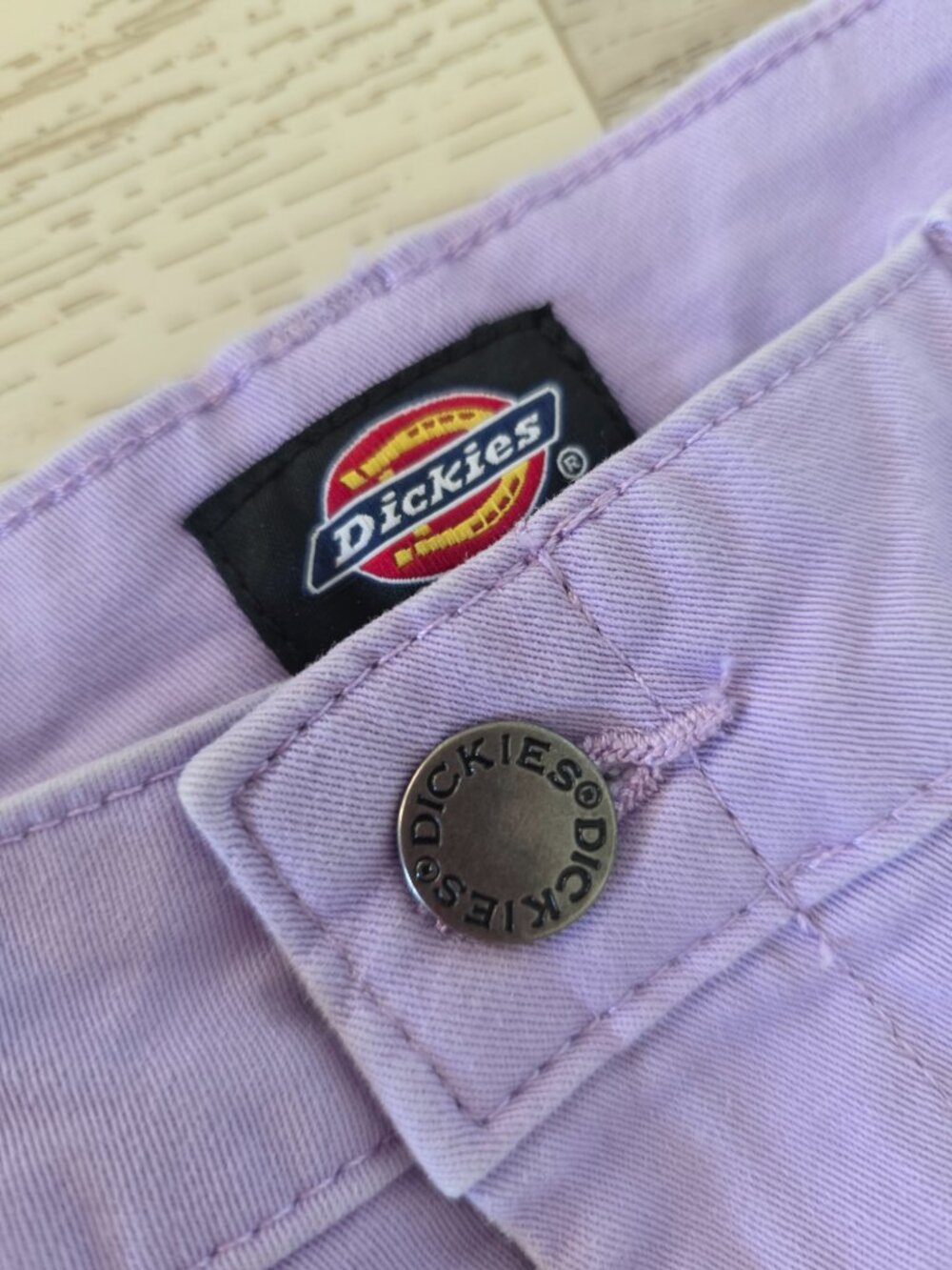Dickies Women's Relaxed Cropped Cargo Pants Purple Lilac High Rise Size 27R - Picture 6 of 8